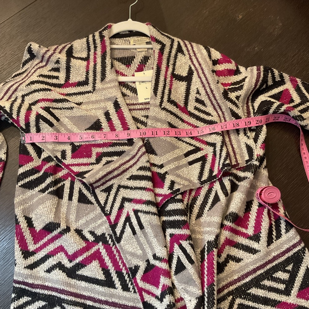 Lucky Brand Geometric Open-Front Women's Sweater Cardigan - Picture 6 of 8